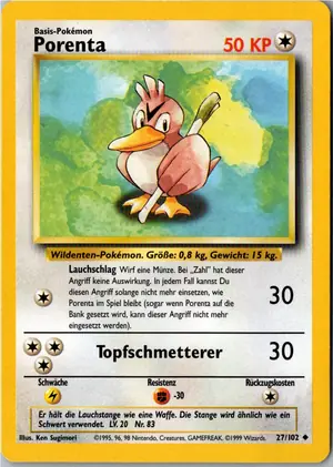 Pokémon-Karte Porenta 27/102 Grundset