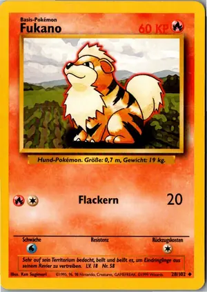 Pokémon-Karte Fukano 28/102 Grundset