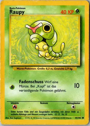 Pokémon-Karte Raupy 45/102 Grundset