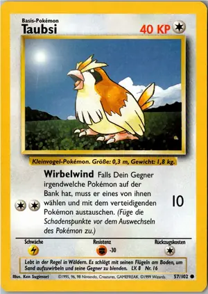 Pokémon-Karte Taubsi 57/102 Grundset
