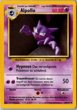 Pokémon-Karte Alpollo 29/102 Grundset