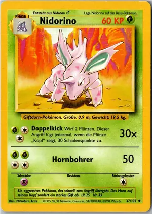 Pokémon-Karte Nidorino 37/102 Grundset