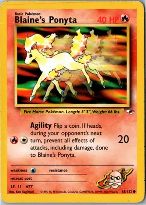 Pokémon-Karte Blaine's Ponyta 63/132 Gym Heroes