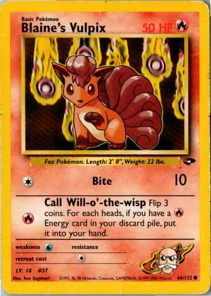 Pokémon-Karte Blaine's Vulpix 66/132 Gym Challenge
