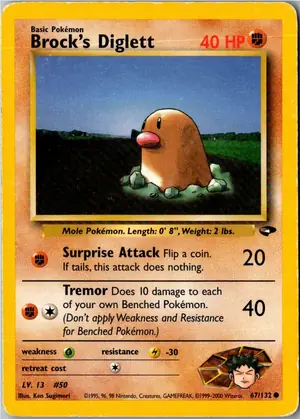 Pokémon-Karte Brock's Diglett 67/132 Gym Challenge