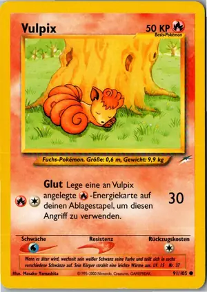 Pokémon-Karte Vulpix 91/105 Neo Destiny
