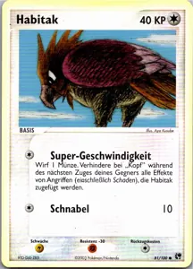 Pokémon-Karte Habitak 81/100 EX Sandsturm