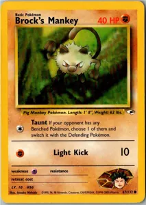 Pokémon-Karte Brock's Mankey 67/132 Gym Heroes