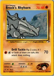 Pokémon-Karte Brock's Rhyhorn 70/132 Gym Heroes