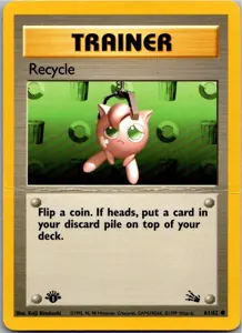Pokémon-Karte Recycle Wiederverwertung 61/62 Fossil