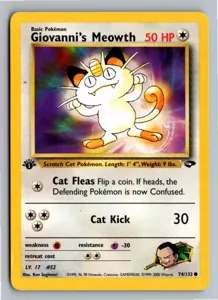 Pokémon-Karte Giovanni's Meowth 74/132 Gym Challenge