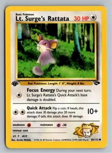 Pokémon-Karte Lt. Surge's Rattata 85/132 Gym Challenge