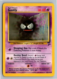 Pokémon-Karte Gastly Nebulak 75/130 Base Set 2