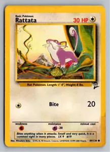 Pokémon-Karte Rattata Rattfratz 89/130 Base Set 2