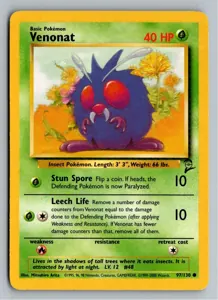 Pokémon-Karte Venonat Bluzuk 97/130 Base Set 2