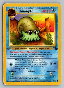 Pokémon-Karte Omanyte Amonitas 52/62 Fossil