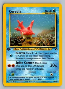 Pokémon-Karte Corsola Corasonn 37/75 Neo Entdeckung